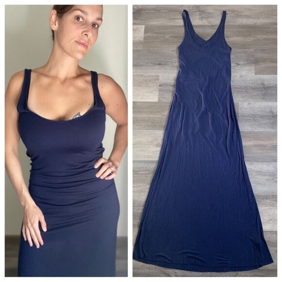 Rebecca Taylor Maxi Dress Soft Cutout Navy NEW Small Micromodal Soft - Picture 5 of 11